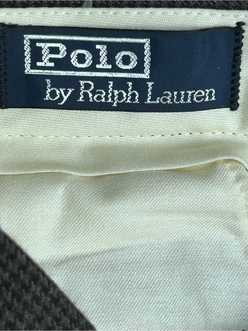 Vintage 80’s Polo Ralph Lauren Gray Brown Houndstooth Pants 33X29 Pleated Cuffed